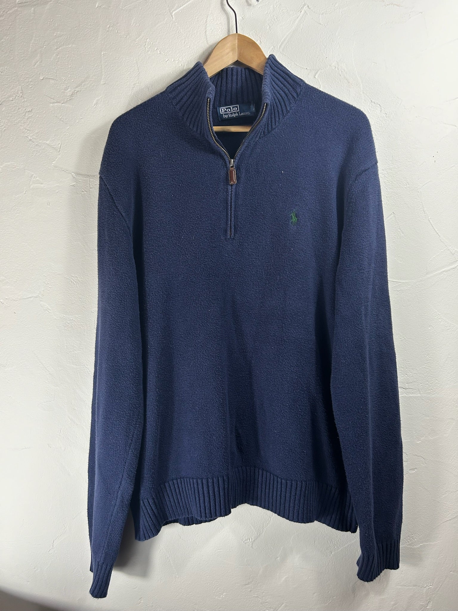 Pull zippé Ralph Lauren marine - Homme - Taille XL