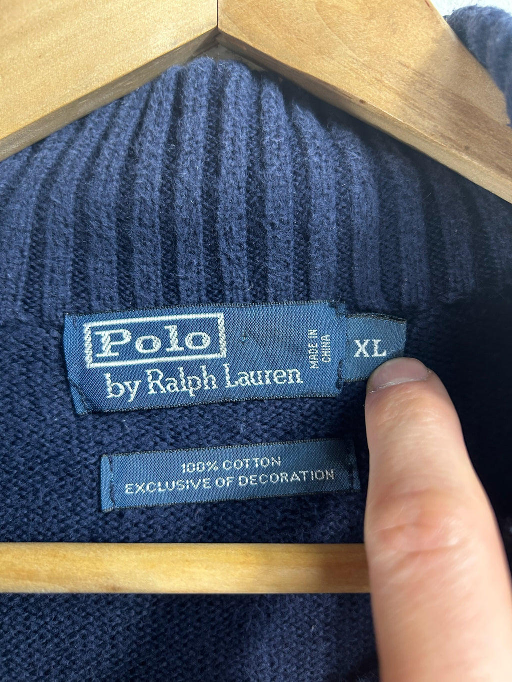 Pull zippé Ralph Lauren marine - Homme - Taille XL