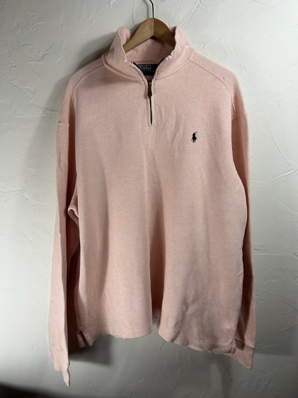Pull zippé Ralph Lauren rose - Homme - Taille XL