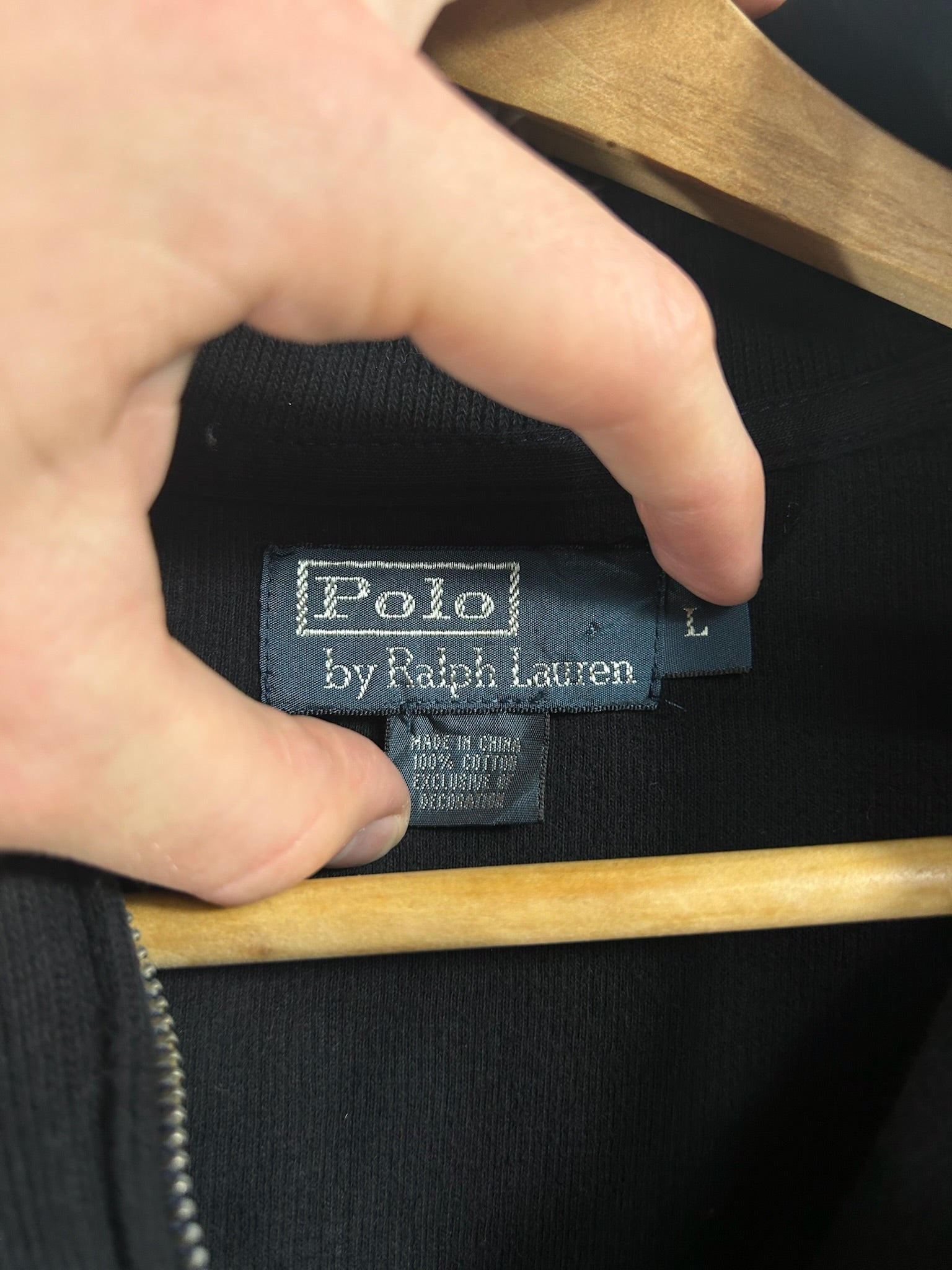 Pull zippé Ralph Lauren noir - Homme - Taille L
