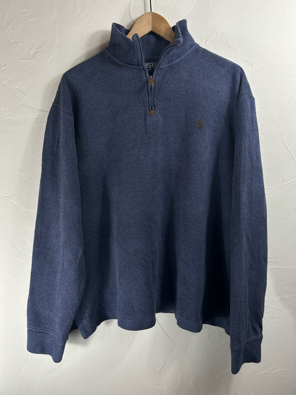 Pull zippé Ralph Lauren bleu - Homme - Taille L