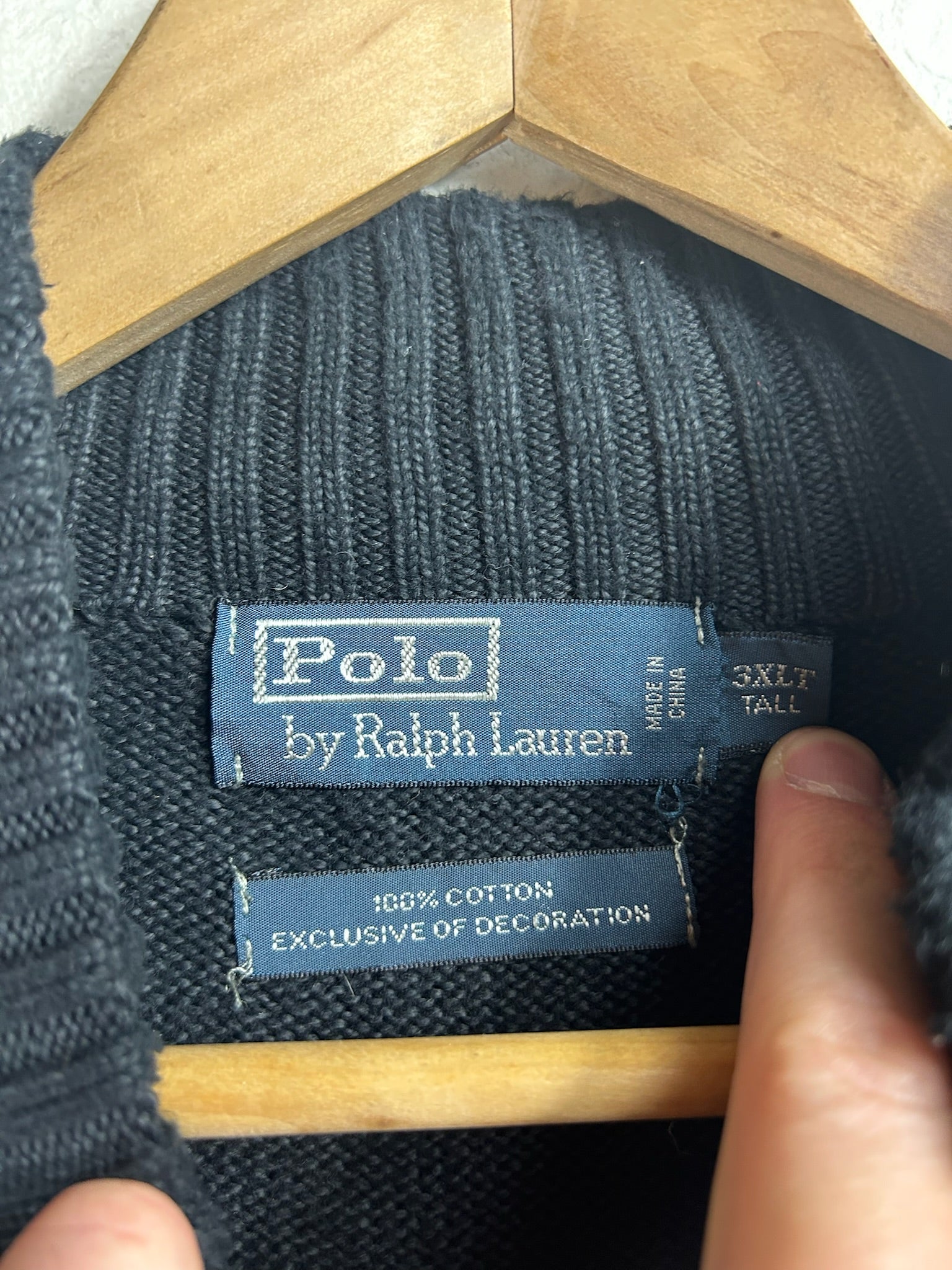 Pull zippé Ralph Lauren noir - Homme - Taille 3XL