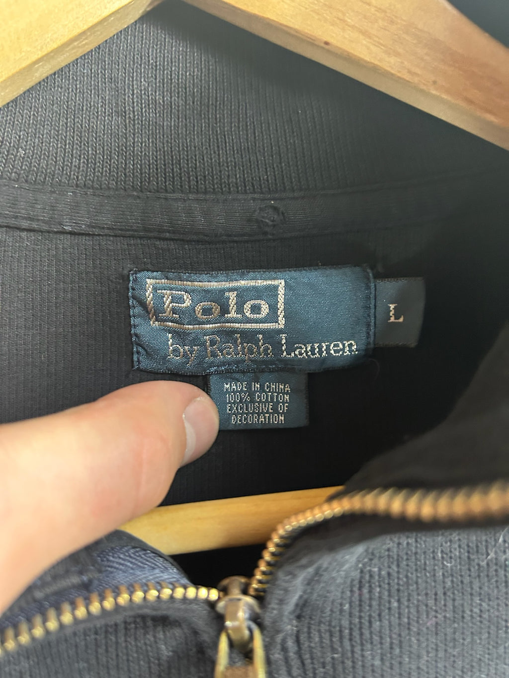 Pull zippé Ralph Lauren noir - Homme - Taille L