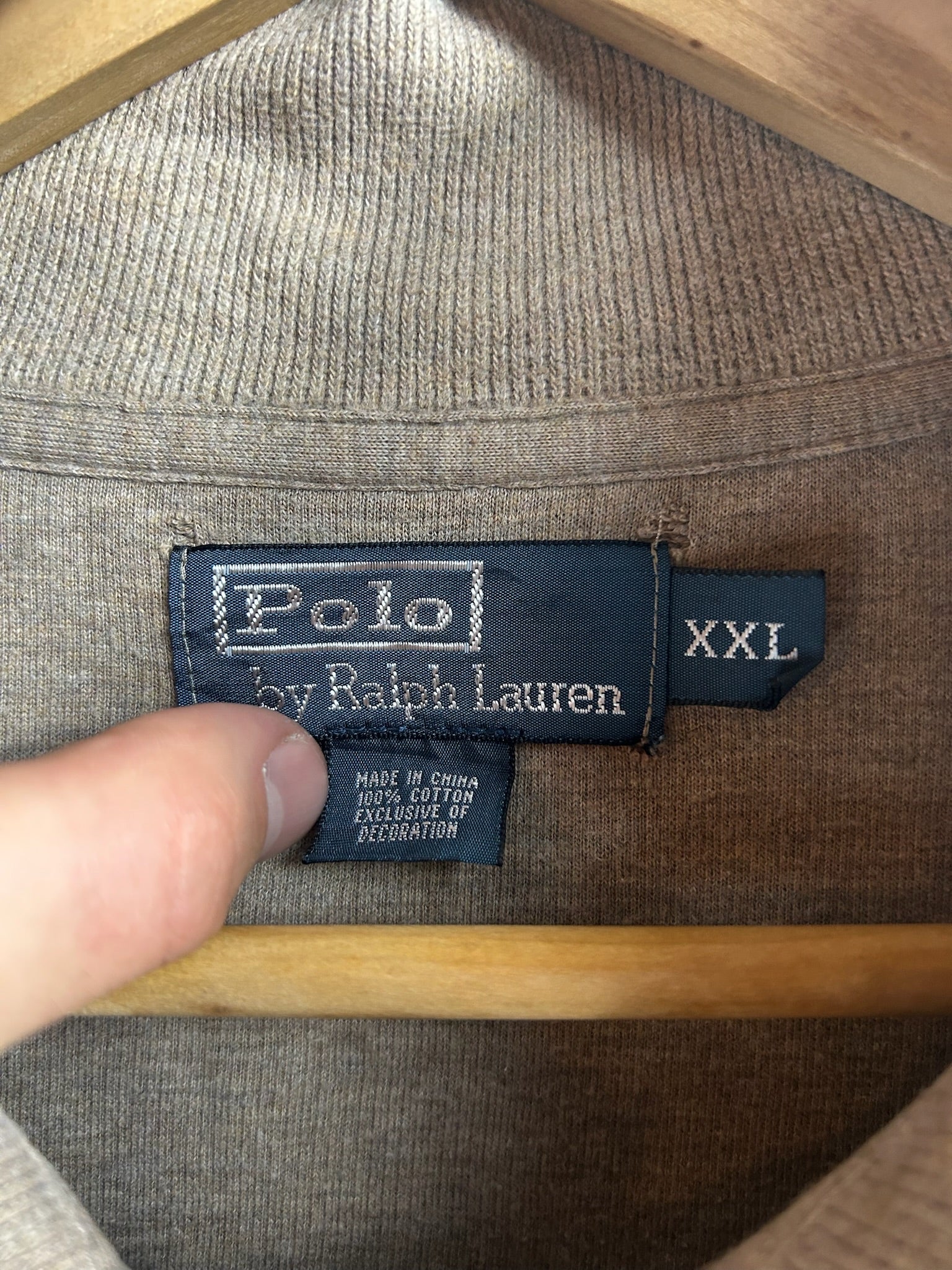 Pull zippé Ralph Lauren beige - Homme - Taille XXL