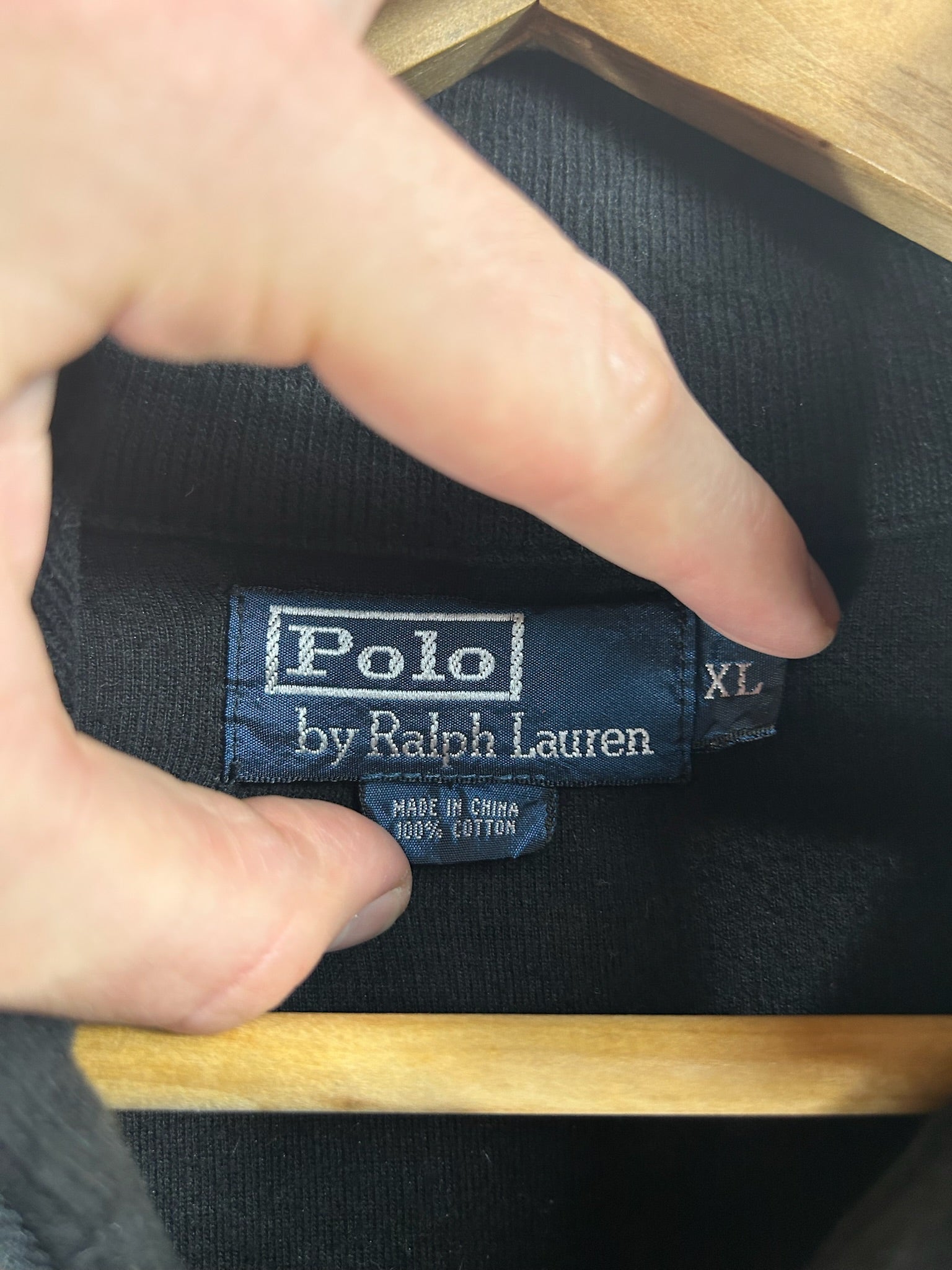 Pull zippé Ralph Lauren noir - Homme - Taille XL