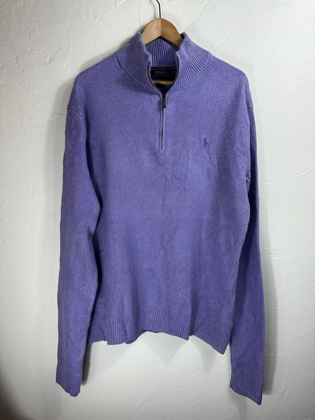 Pull zippé Ralph Lauren violet - Homme - Taille L