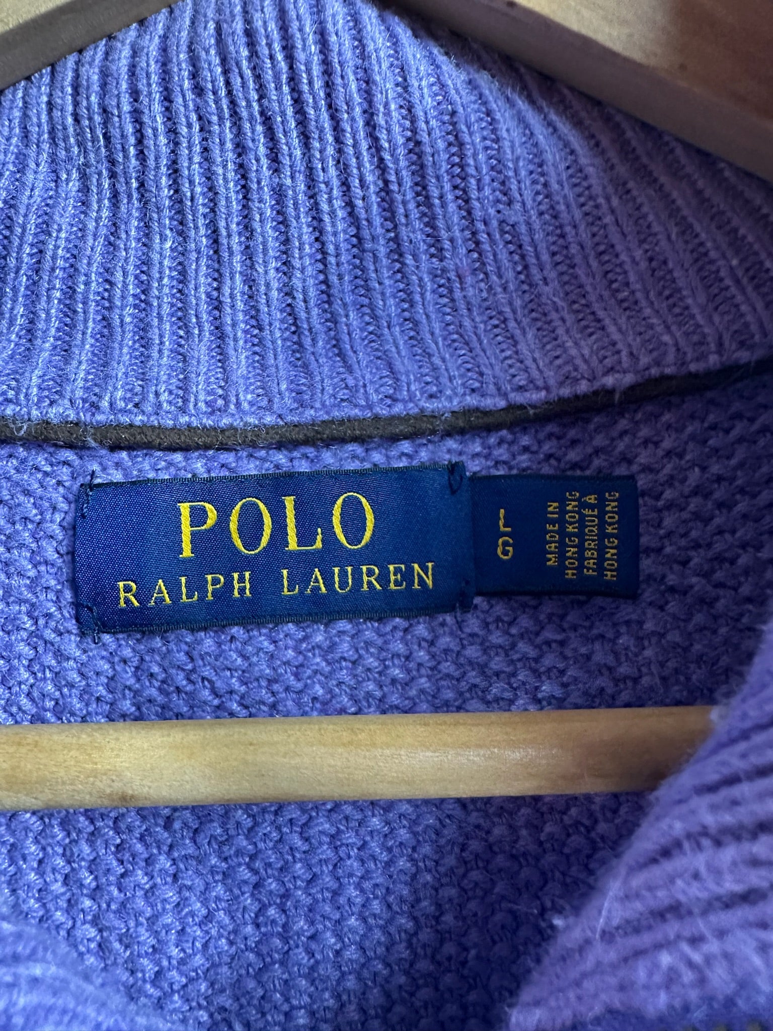 Pull zippé Ralph Lauren violet - Homme - Taille L