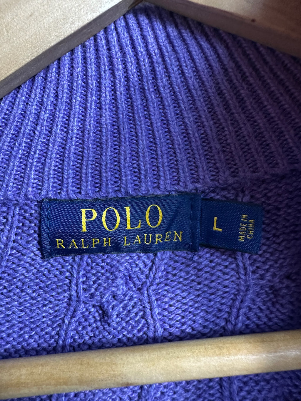 Pull zippé Ralph Lauren violet - Homme - Taille L