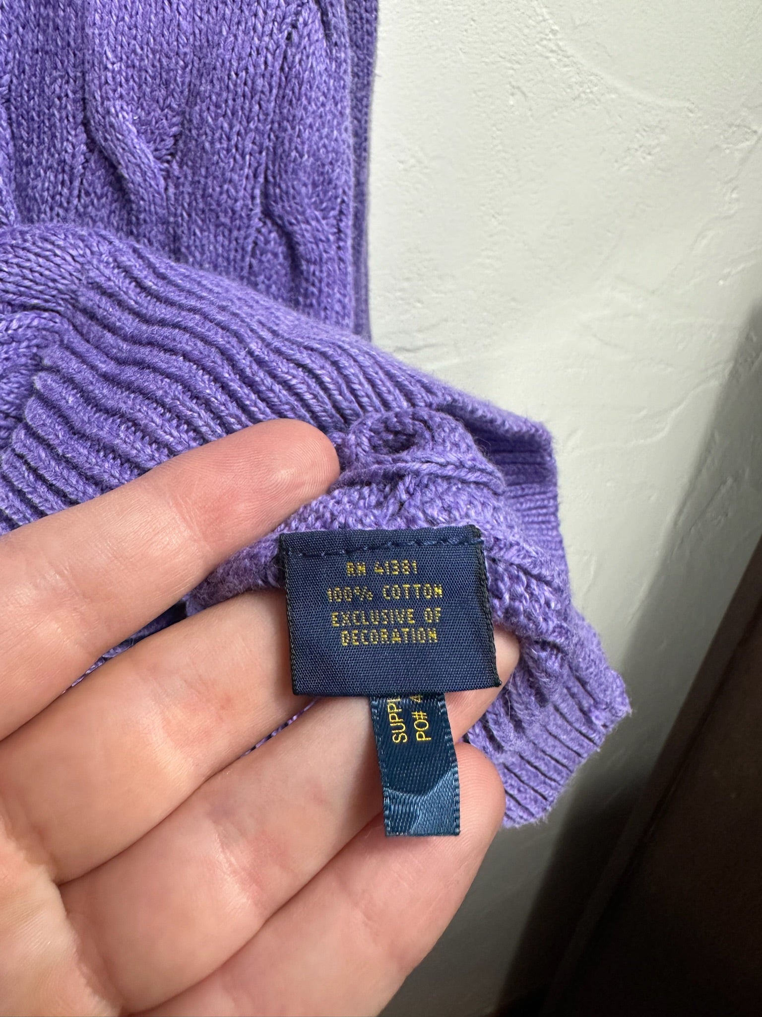 Pull zippé Ralph Lauren violet - Homme - Taille L