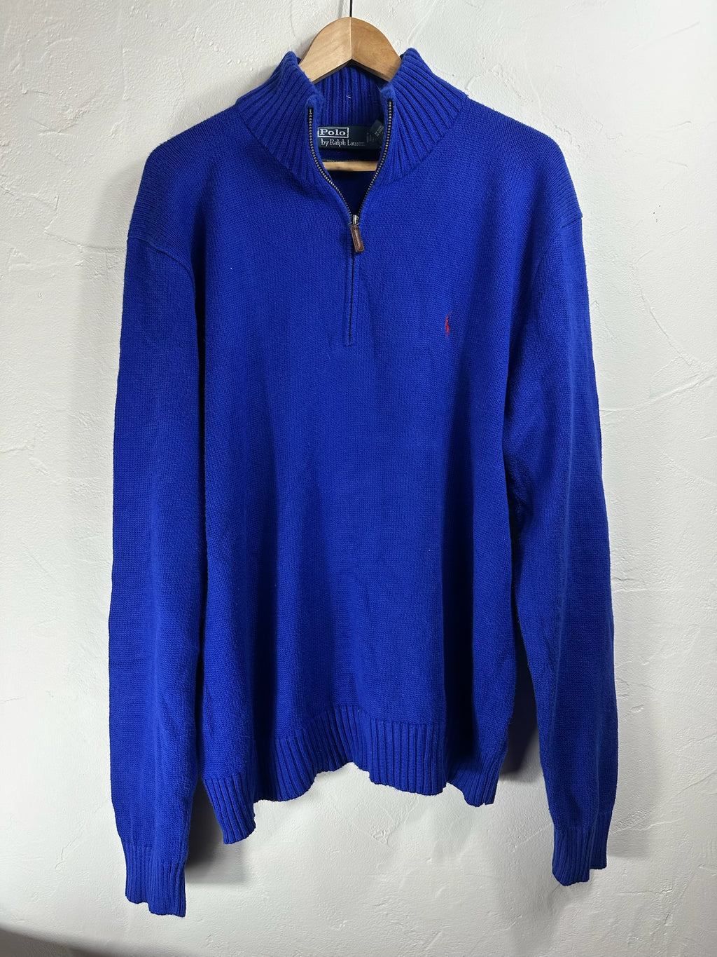 Pull zippé Ralph Lauren bleu - Homme - Taille XL
