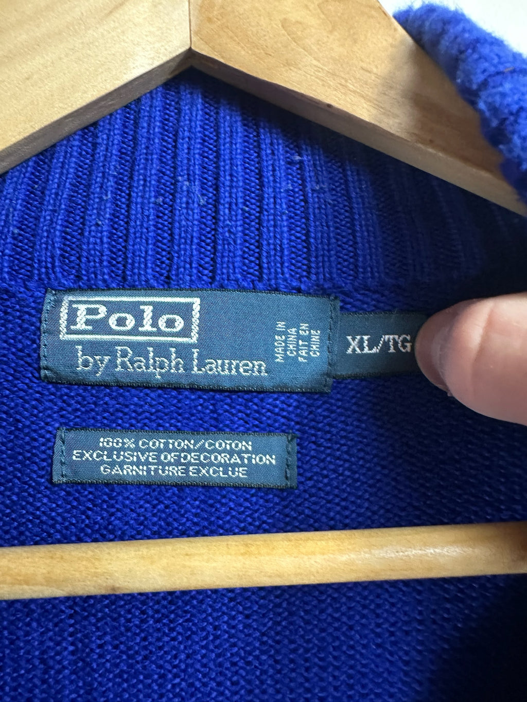 Pull zippé Ralph Lauren bleu - Homme - Taille XL