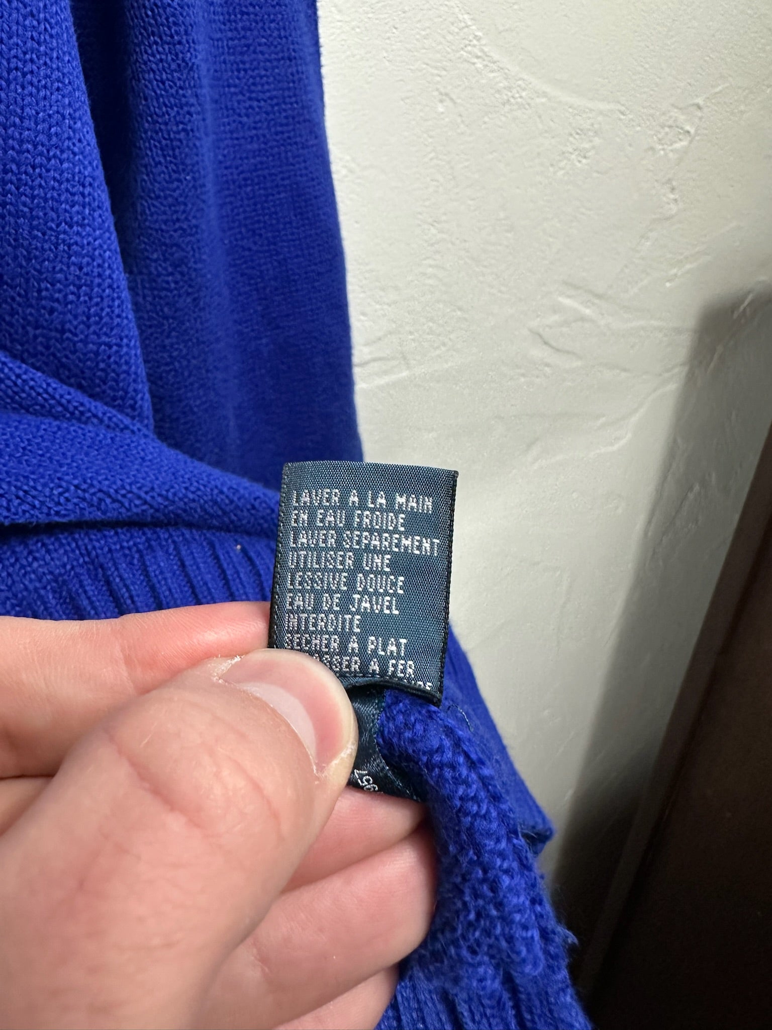 Pull zippé Ralph Lauren bleu - Homme - Taille XL