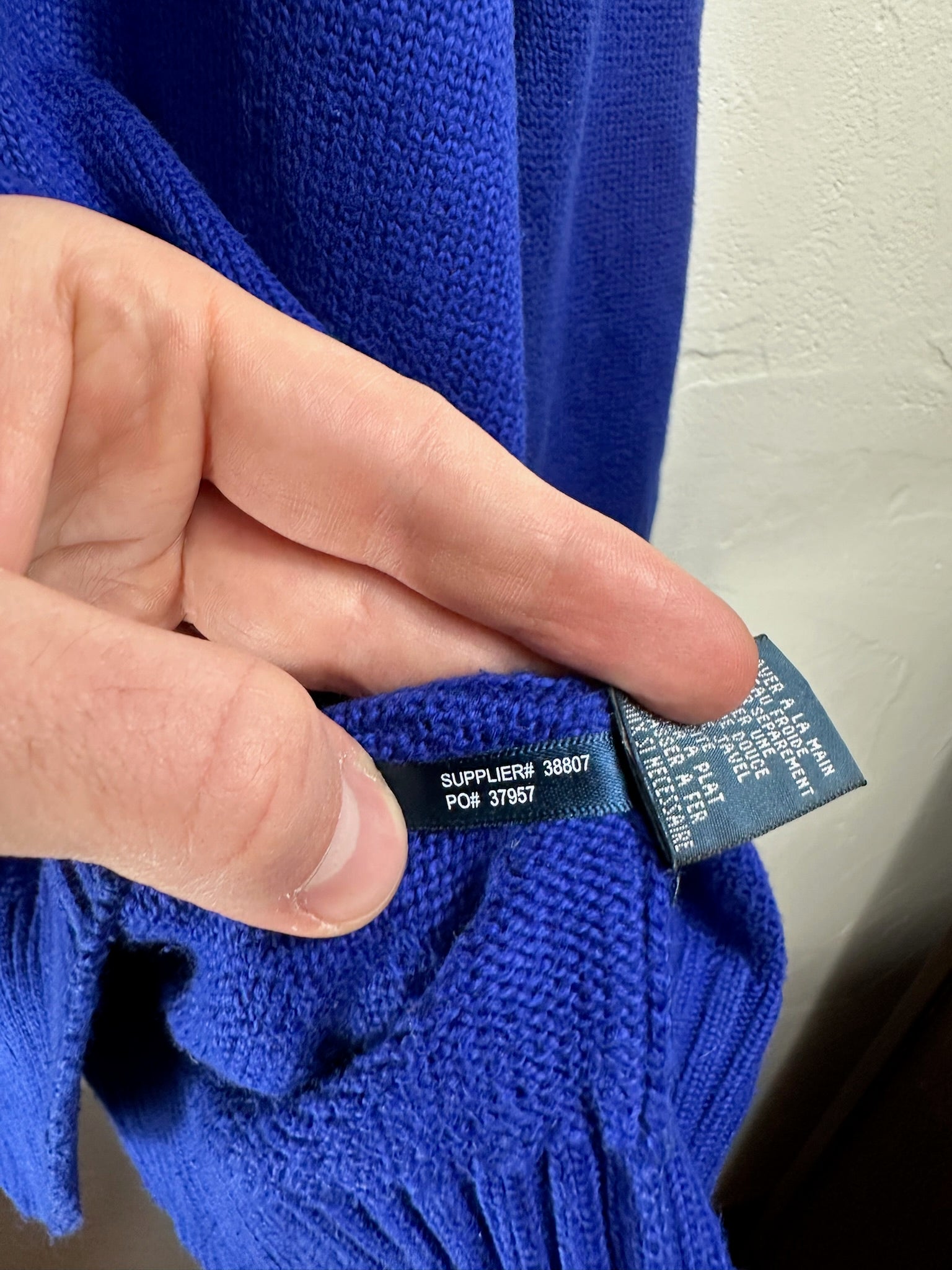 Pull zippé Ralph Lauren bleu - Homme - Taille XL