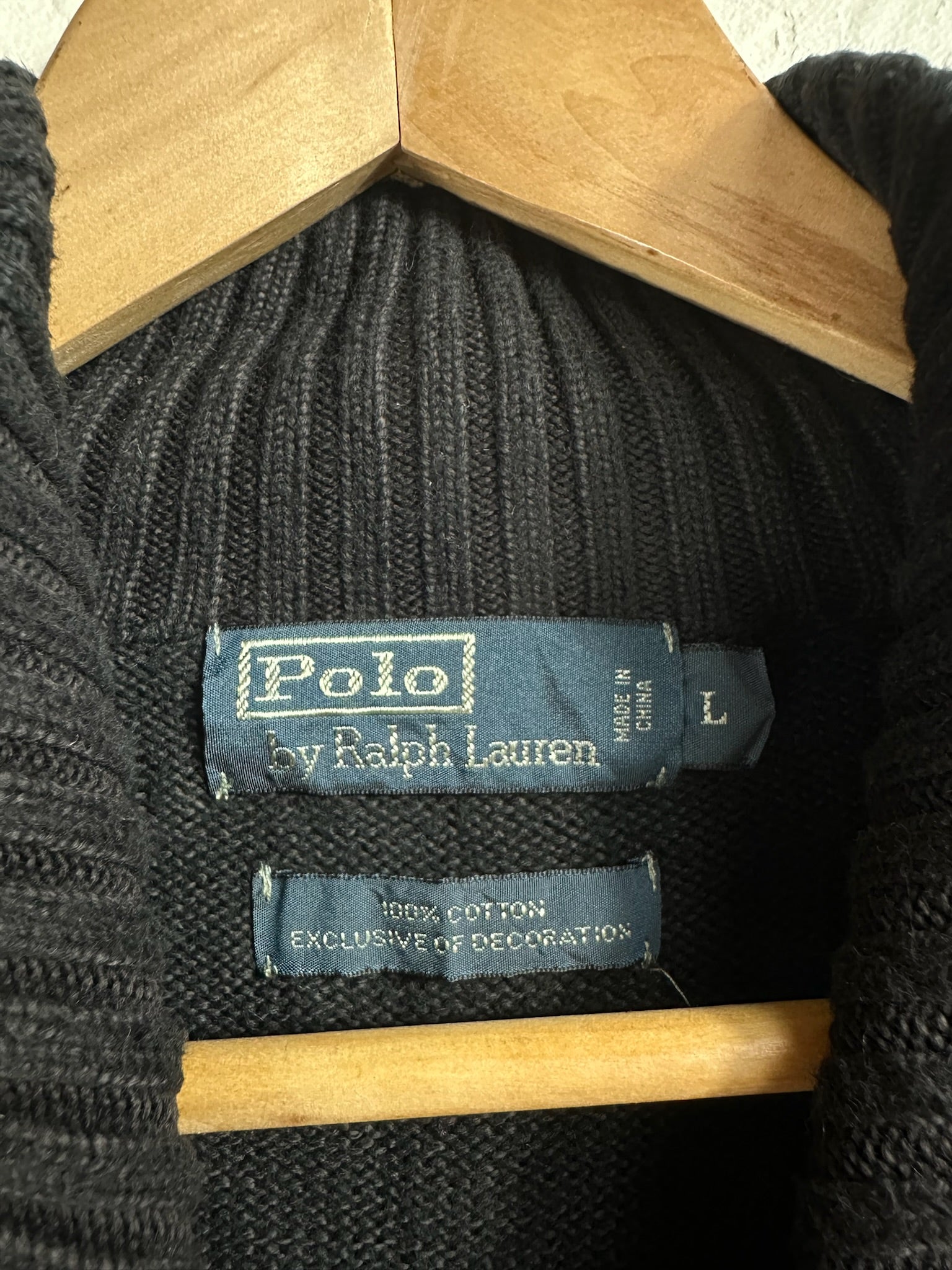 Pull zippé Ralph Lauren noir - Homme - Taille L