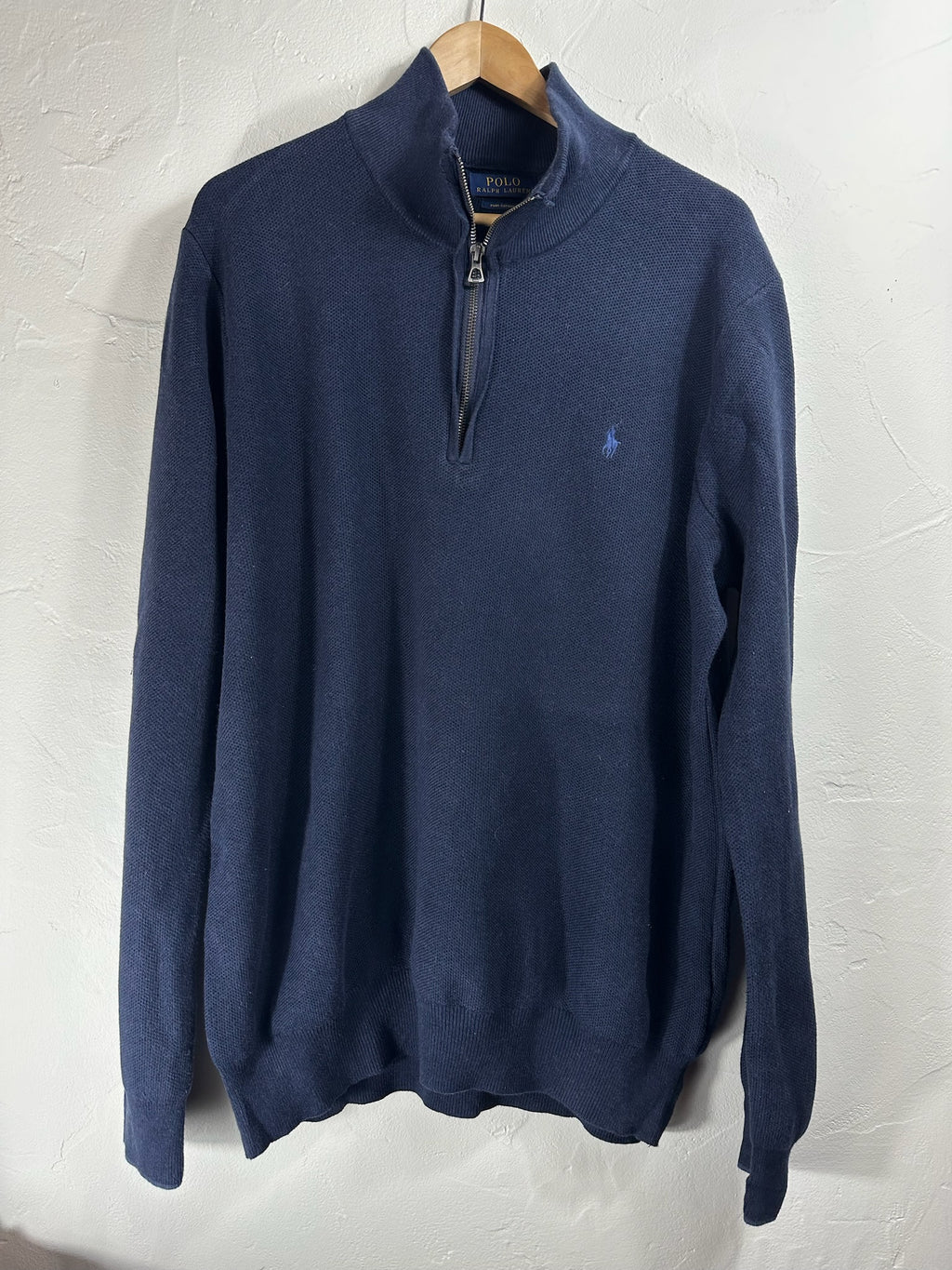 Pull zippé Ralph Lauren marine - Homme - Taille XL
