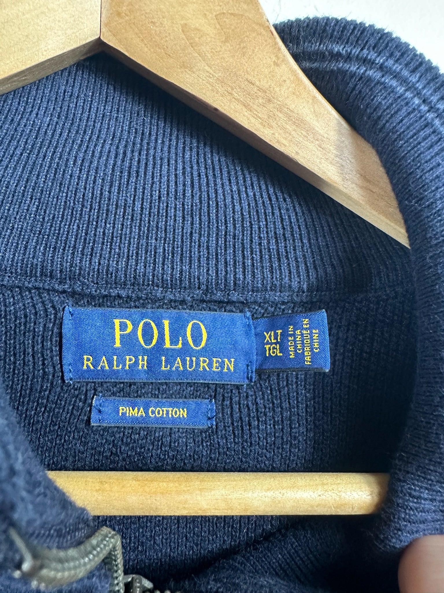 Pull zippé Ralph Lauren marine - Homme - Taille XL