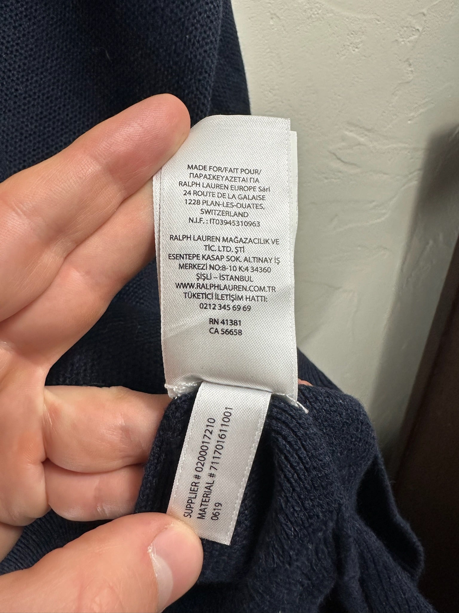 Pull zippé Ralph Lauren marine - Homme - Taille XL