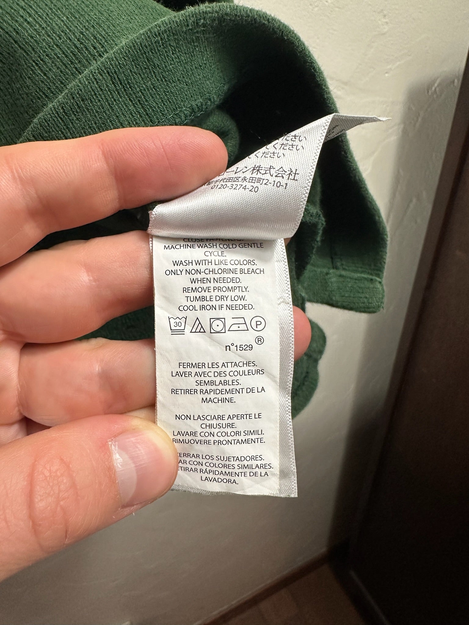 Pull zippé Ralph Lauren vert - Homme - Taille S