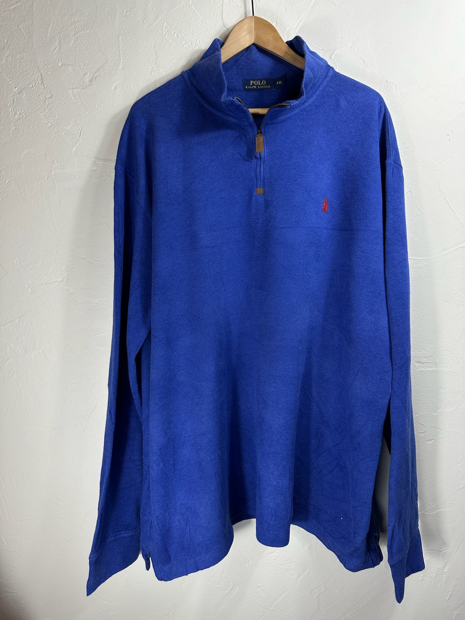 Pull zippé Ralph Lauren bleu - Homme - Taille XXL