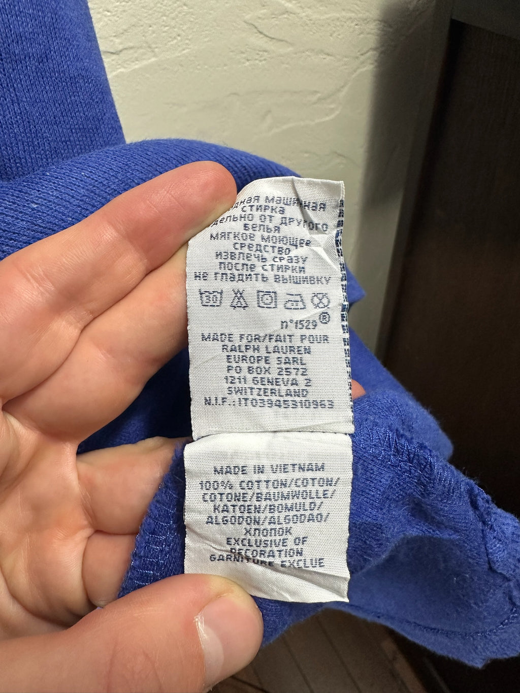 Pull zippé Ralph Lauren bleu - Homme - Taille XXL