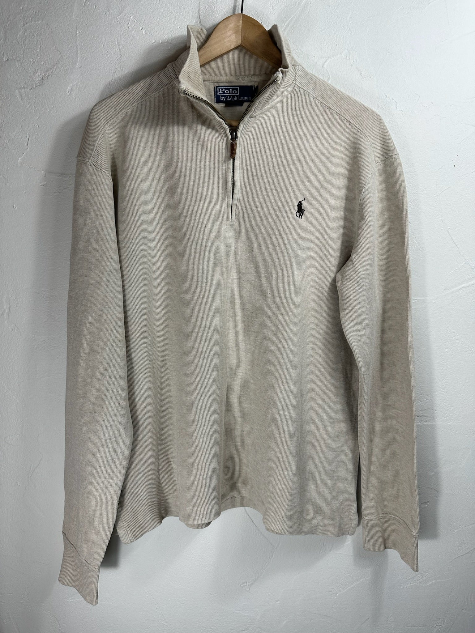 Pull zippé Ralph Lauren beige - Homme - Taille S