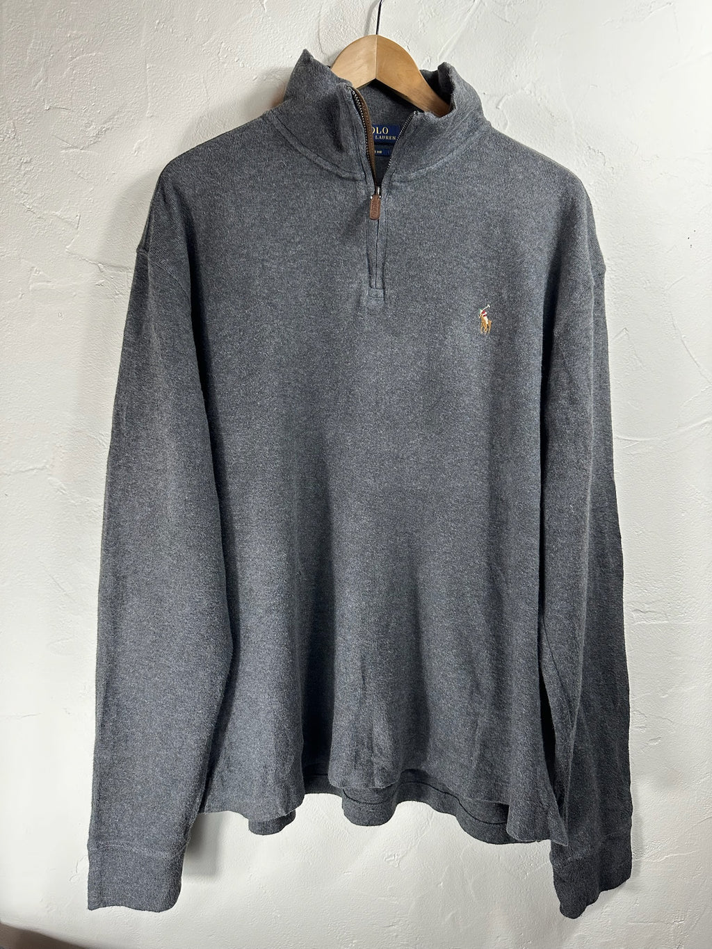 Pull zippé Ralph Lauren gris - Homme - Taille L