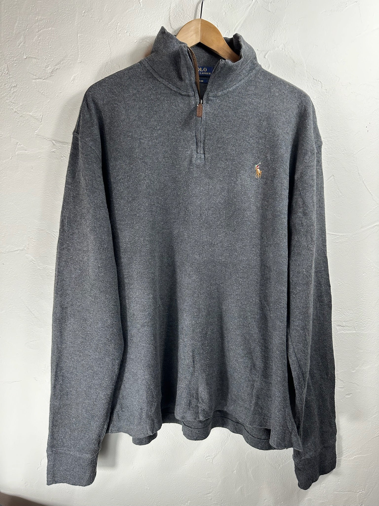 Pull zippé Ralph Lauren gris - Homme - Taille L