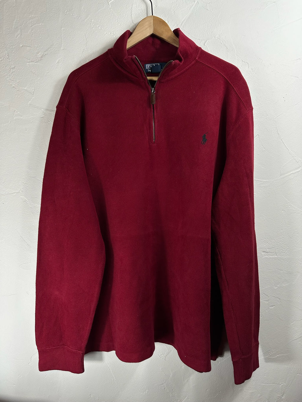 Pull zippé Ralph Lauren rouge - Homme - Taille XXL