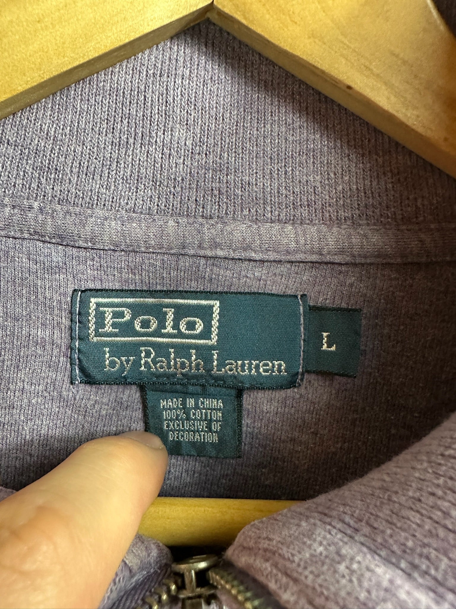 Pull zippé Ralph Lauren lila - Homme - Taille L