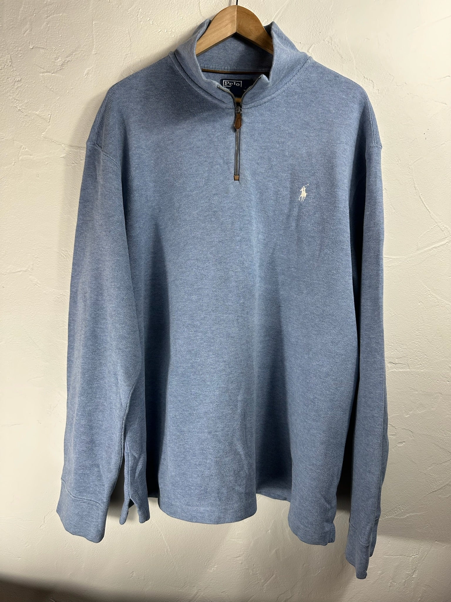 Pull zippé Ralph Lauren bleu - Homme - Taille XXL