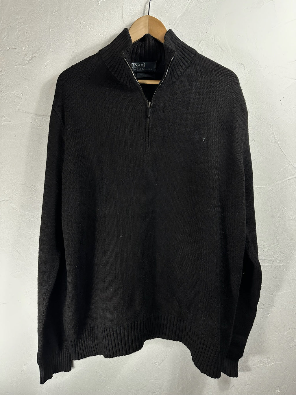 Pull zippé Ralph Lauren noir - Homme - Taille XL