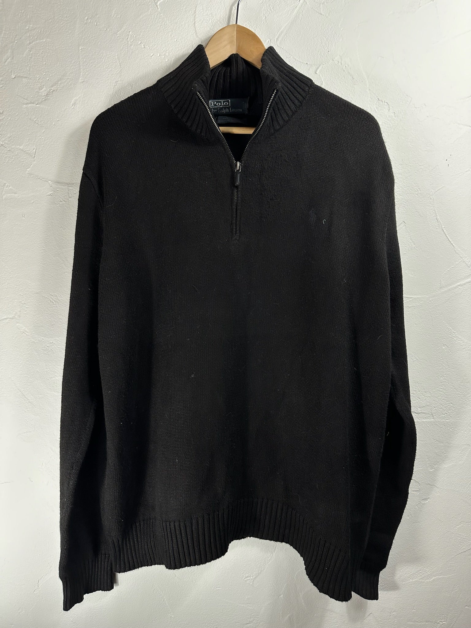 Pull zippé Ralph Lauren noir - Homme - Taille XL