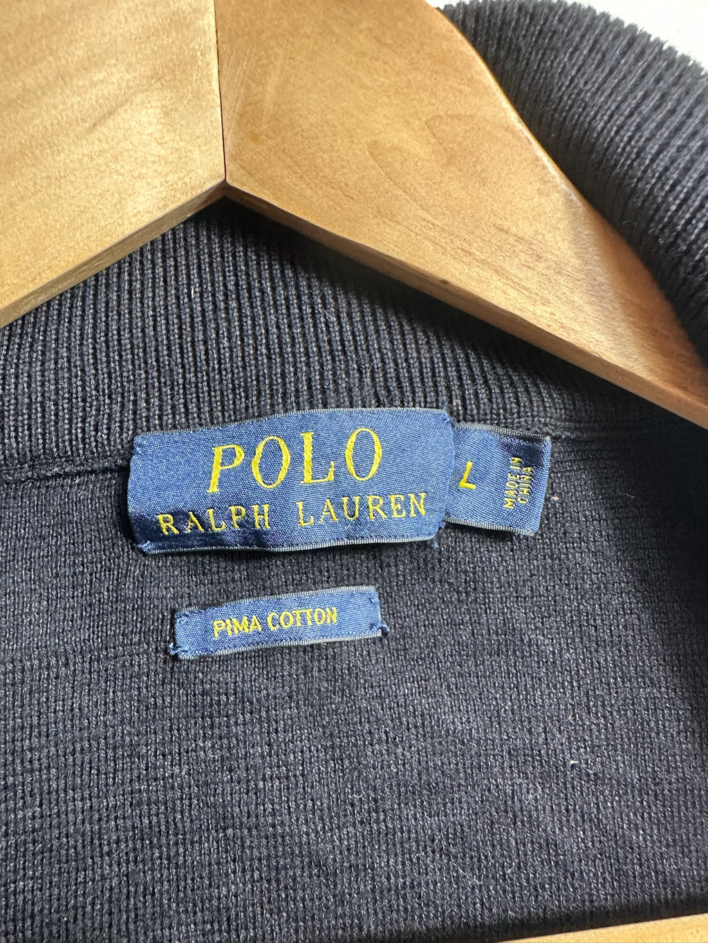 Pull zippé Ralph Lauren noir - Homme - Taille L