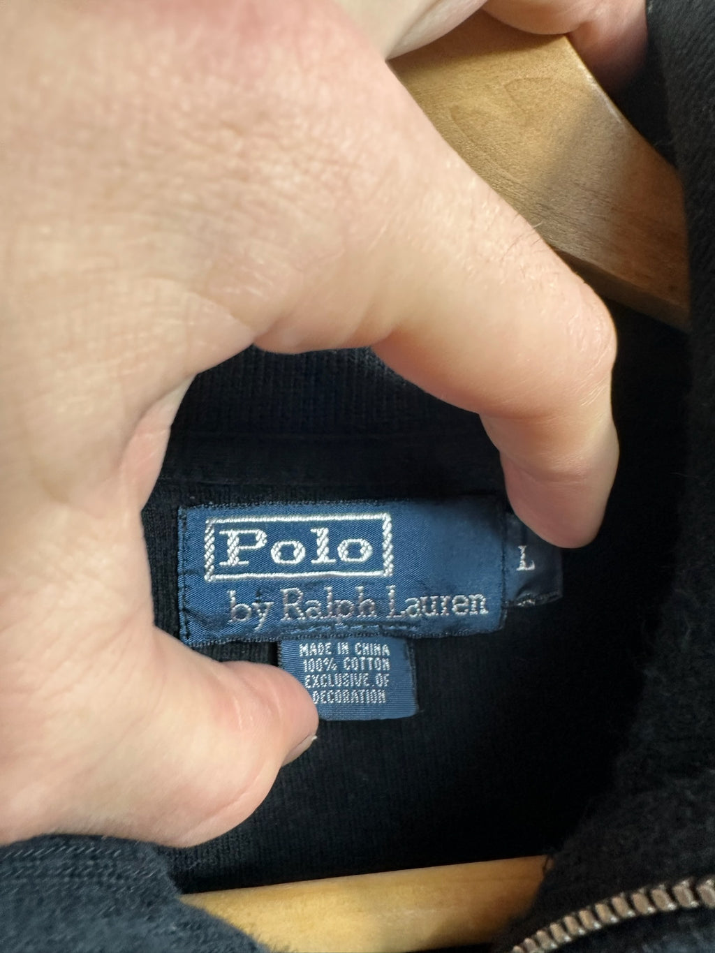 Pull zippé Ralph Lauren noir - Homme - Taille L