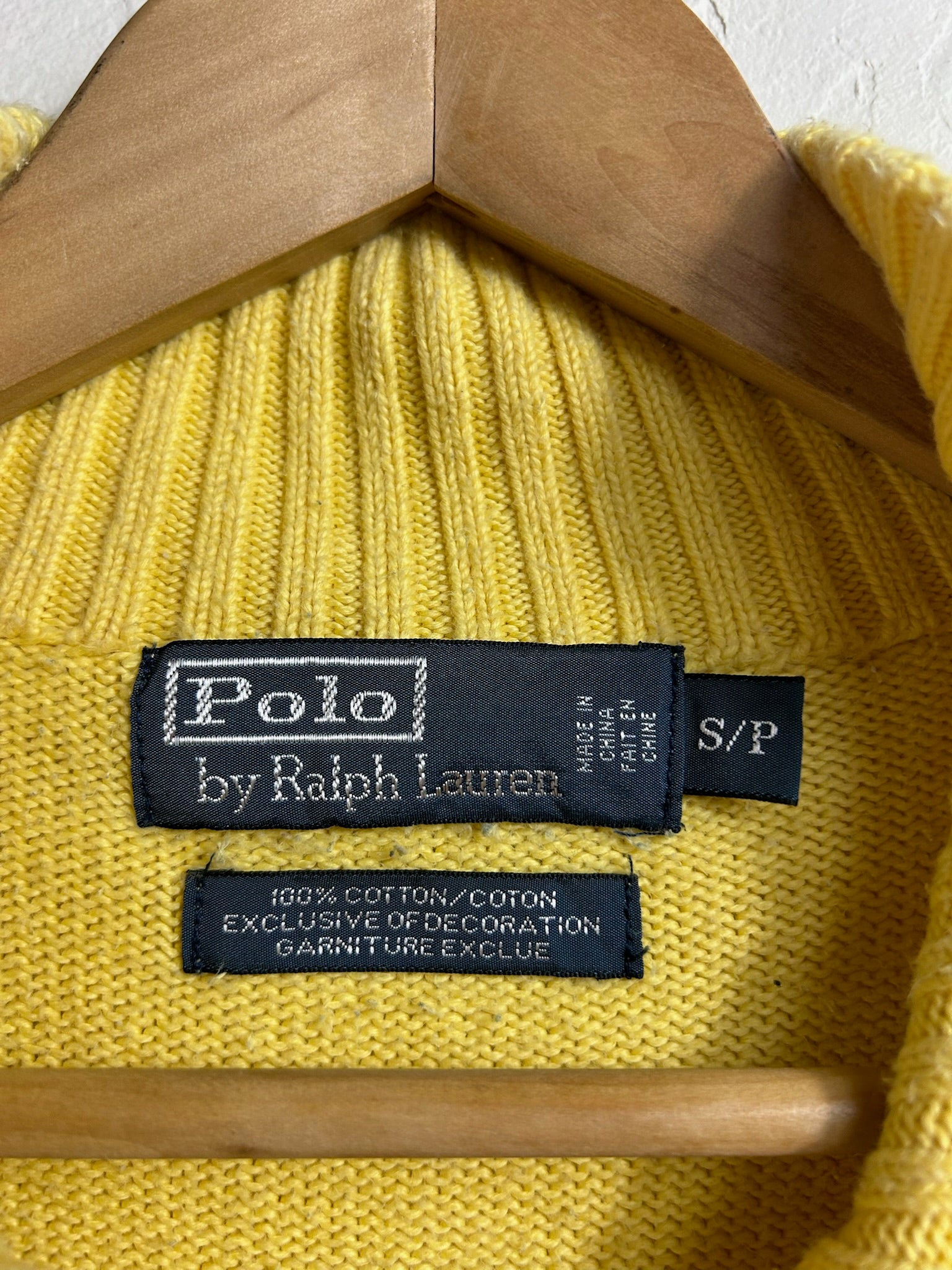 Pull zippé Ralph Lauren jaune - Homme - Taille S