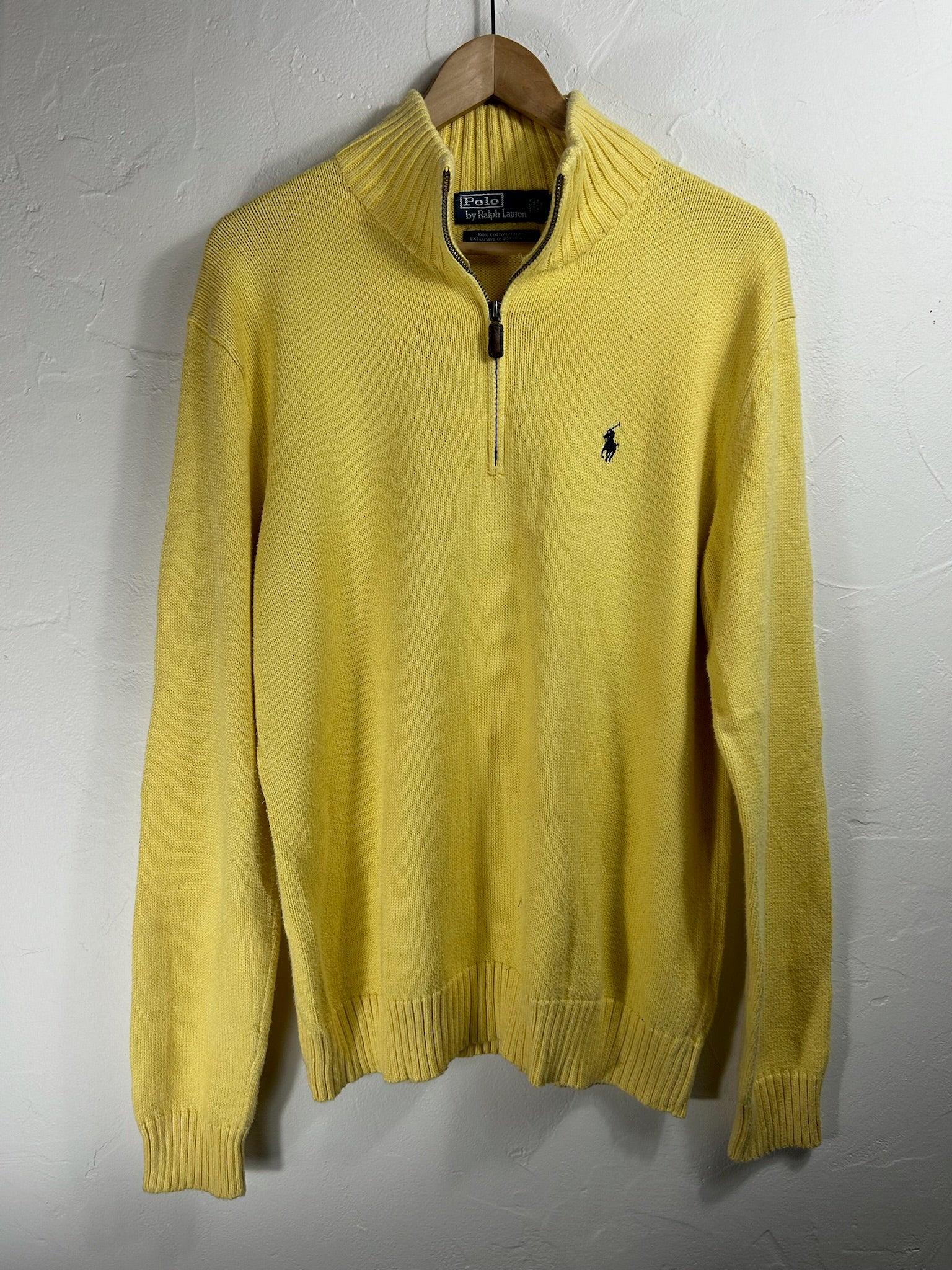 Pull zippé Ralph Lauren jaune - Homme - Taille S