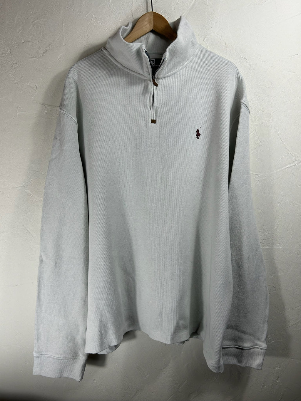 Pull zippé Ralph Lauren blanc - Homme - Taille XXL