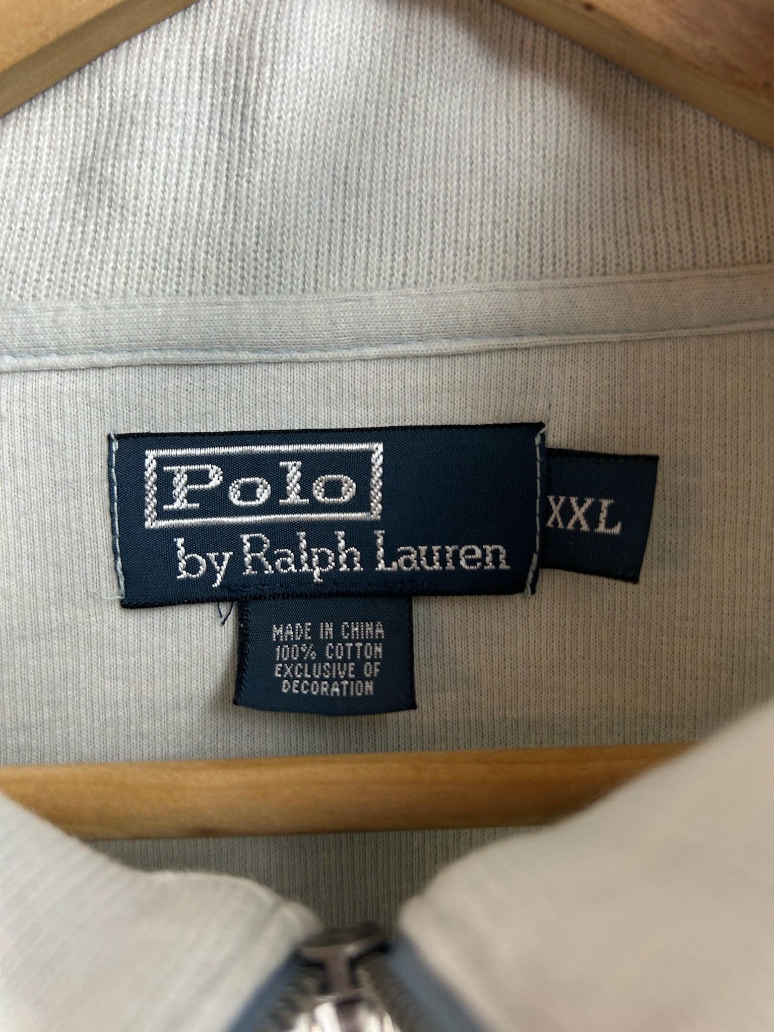 Pull zippé Ralph Lauren blanc - Homme - Taille XXL
