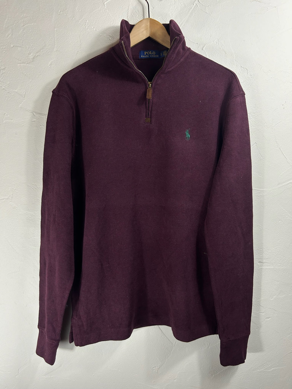 Pull zippé Ralph Lauren bordeaux - Homme - Taille S