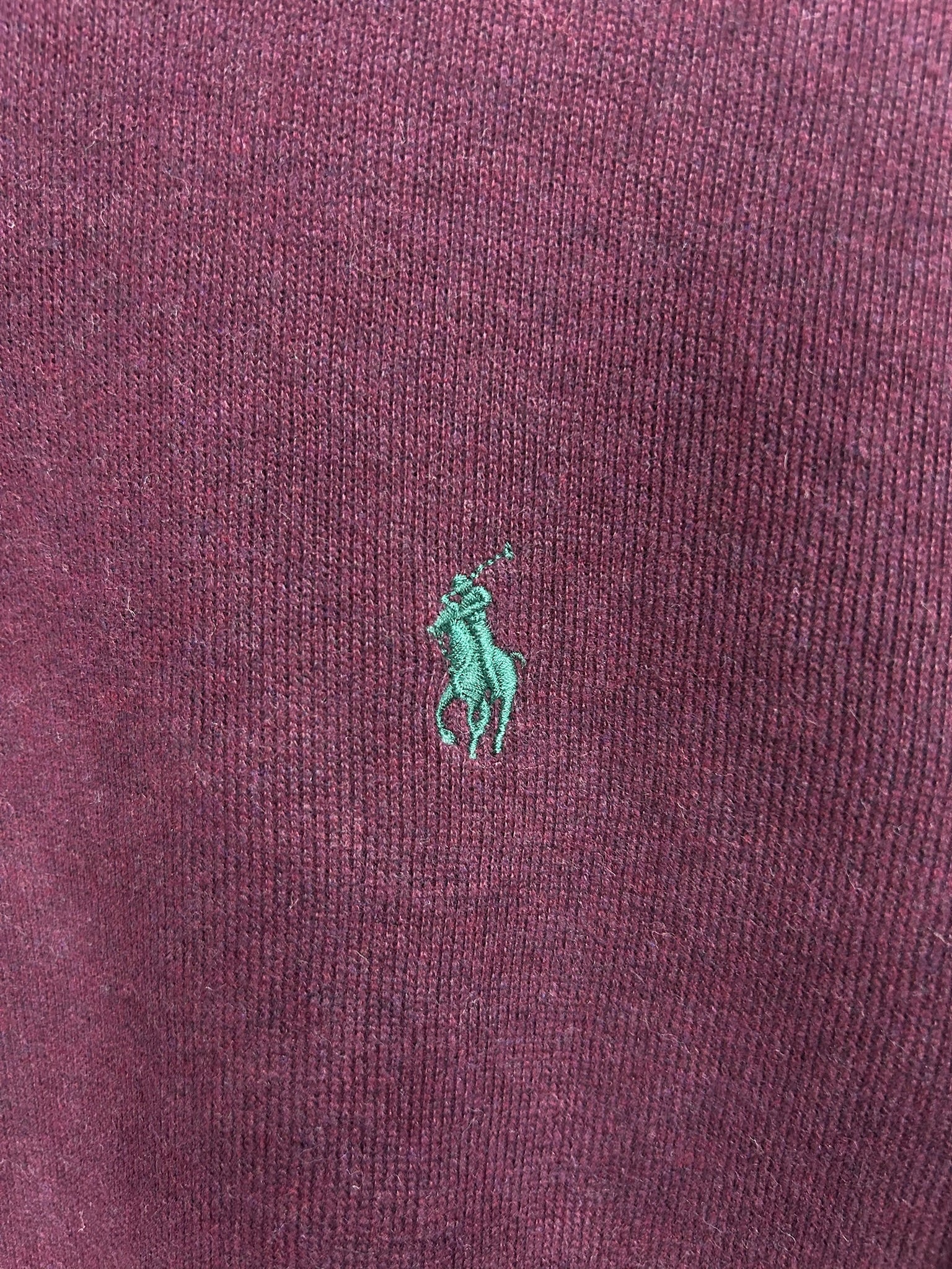 Pull zippé Ralph Lauren bordeaux - Homme - Taille S
