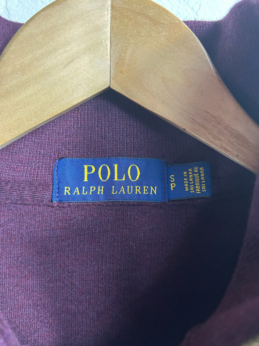 Pull zippé Ralph Lauren bordeaux - Homme - Taille S