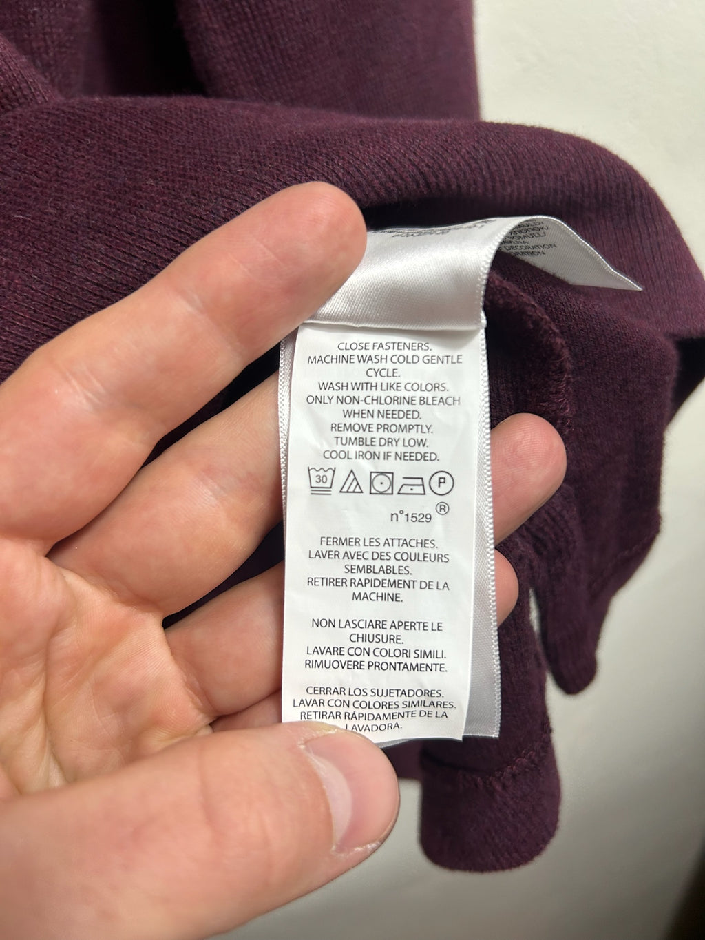 Pull zippé Ralph Lauren bordeaux - Homme - Taille S