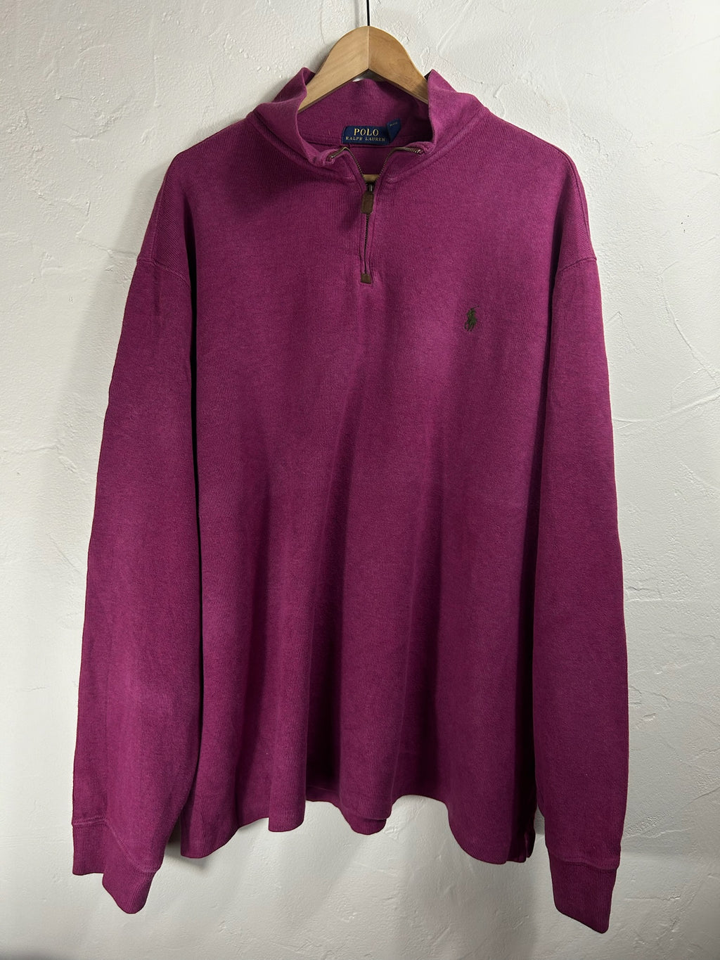 Pull zippé Ralph Lauren bordeaux - Homme - Taille XXL