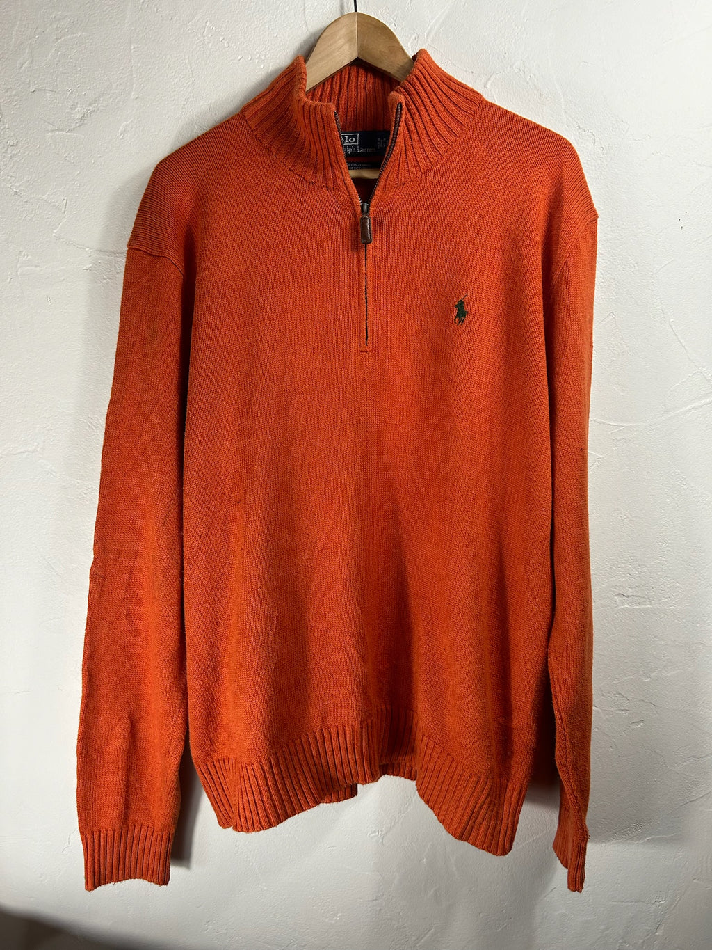 Pull zippé Ralph Lauren orange - Homme - Taille L