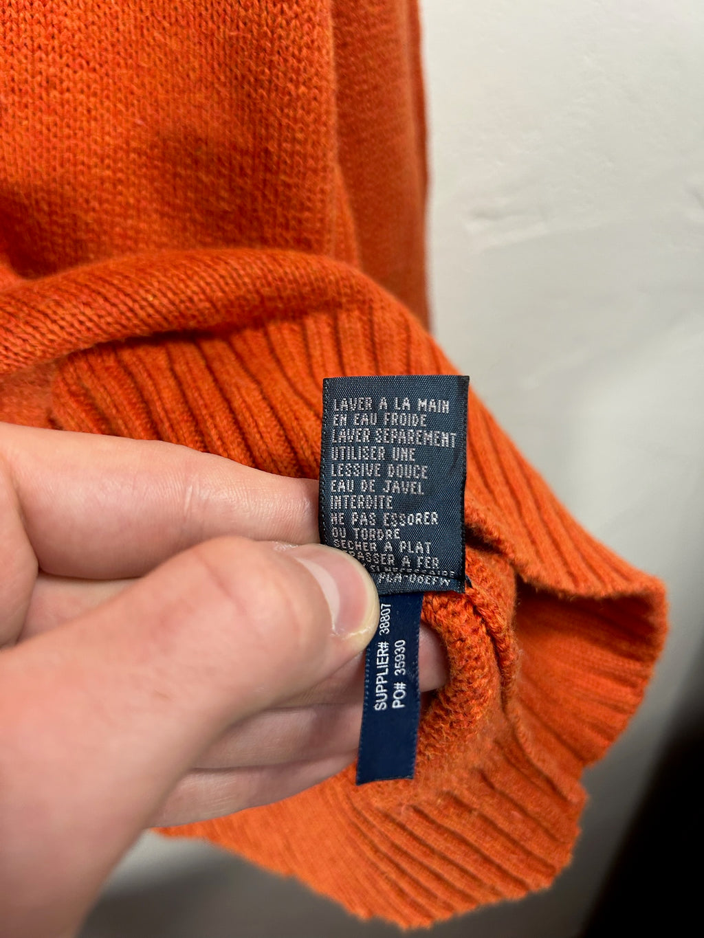 Pull zippé Ralph Lauren orange - Homme - Taille L