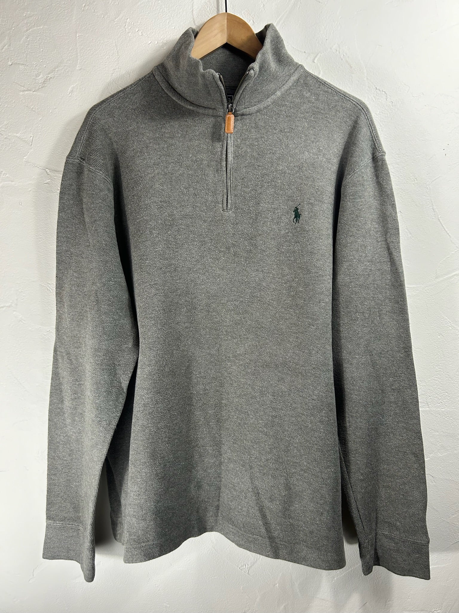 Pull zippé Ralph Lauren gris - Homme - Taille L