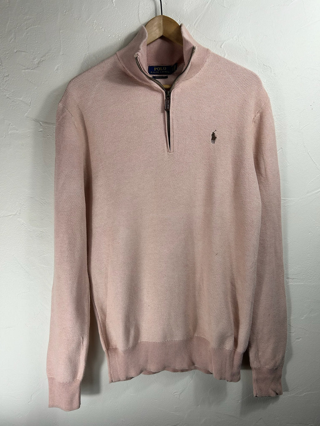 Pull zippé Ralph Lauren rose - Homme - Taille S