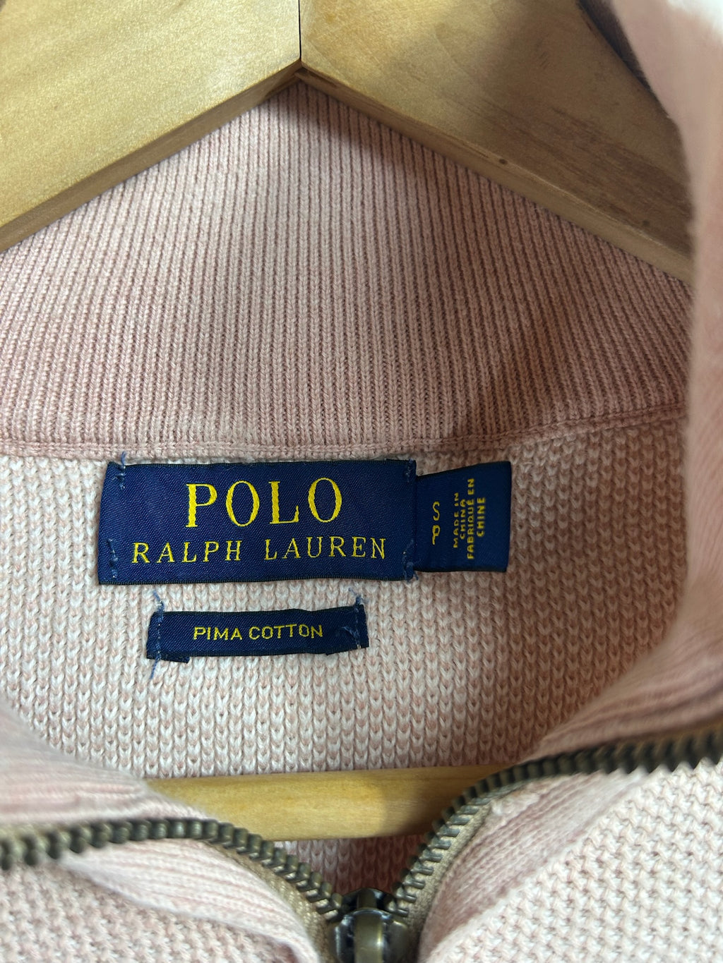 Pull zippé Ralph Lauren rose - Homme - Taille S