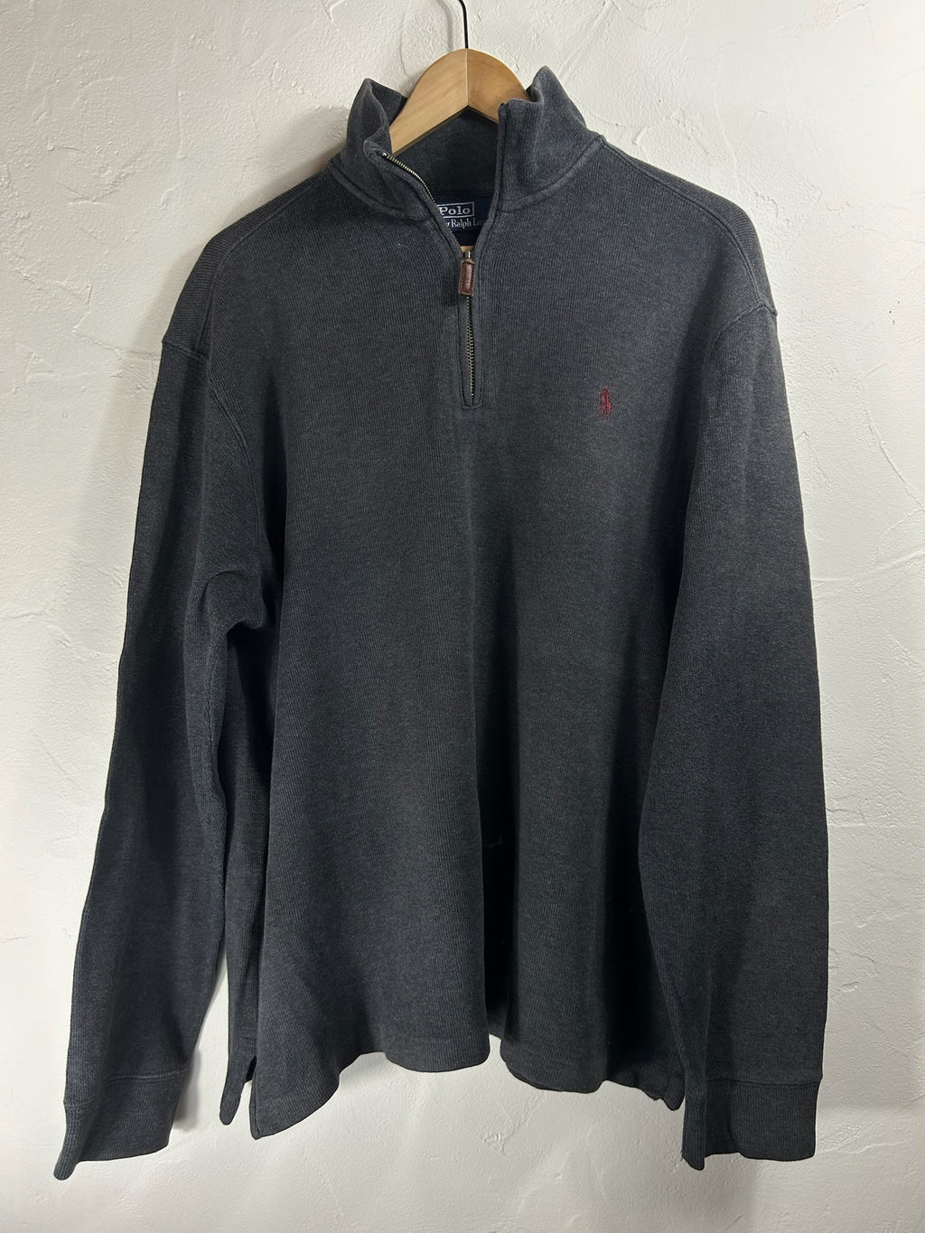 Pull zippé Ralph Lauren gris - Homme - Taille L