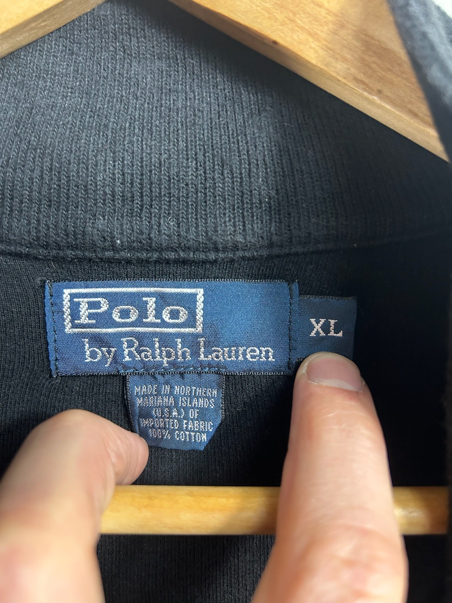 Pull zippé Ralph Lauren noir - Homme - Taille XL